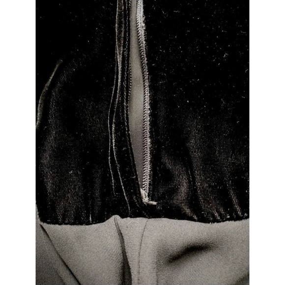 VTG Samantha Black Velvet Velour Sheath Dress 6 Tiered Ruffle Drop Waist Preppy - Picture 8 of 10